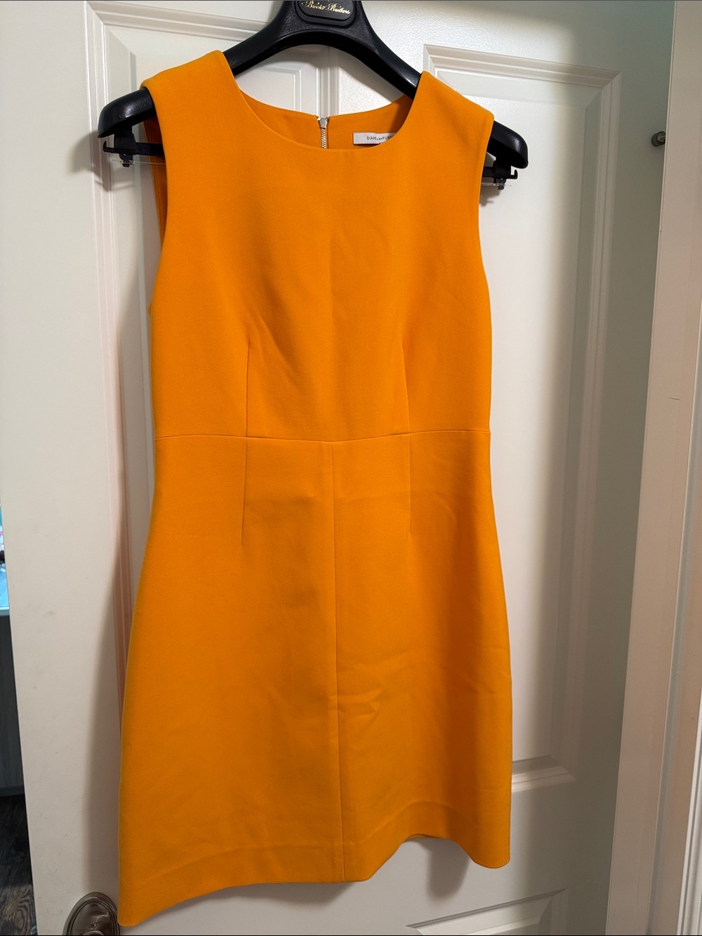 DVF Sleeveless Orange Tangerine Shift Dress 8